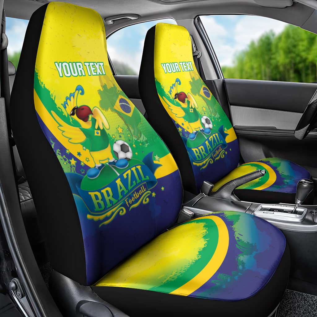 Brazil Football 2026 Custom Car Seat Cover Come On Selecao Brasil Parrot Mascot