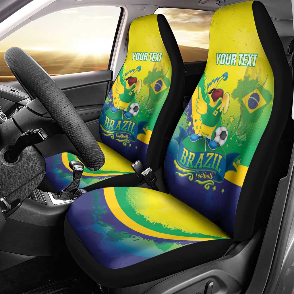 Brazil Football 2026 Custom Car Seat Cover Come On Selecao Brasil Parrot Mascot
