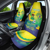 Brazil Football 2026 Custom Car Seat Cover Come On Selecao Brasil Parrot Mascot