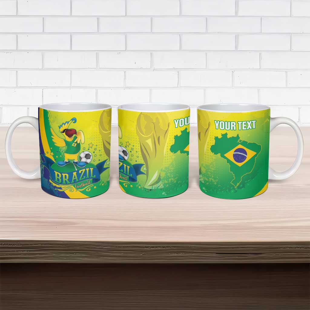Brazil Football 2026 Custom Ceramic Mug Come On Selecao Brasil Parrot Mascot