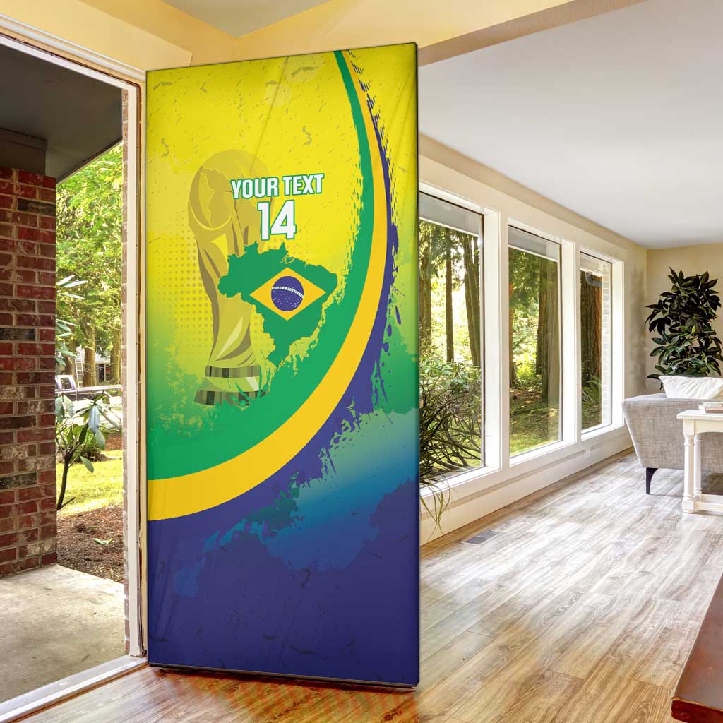 Brazil Football 2026 Custom Door Cover Come On Selecao Brasil Parrot Mascot