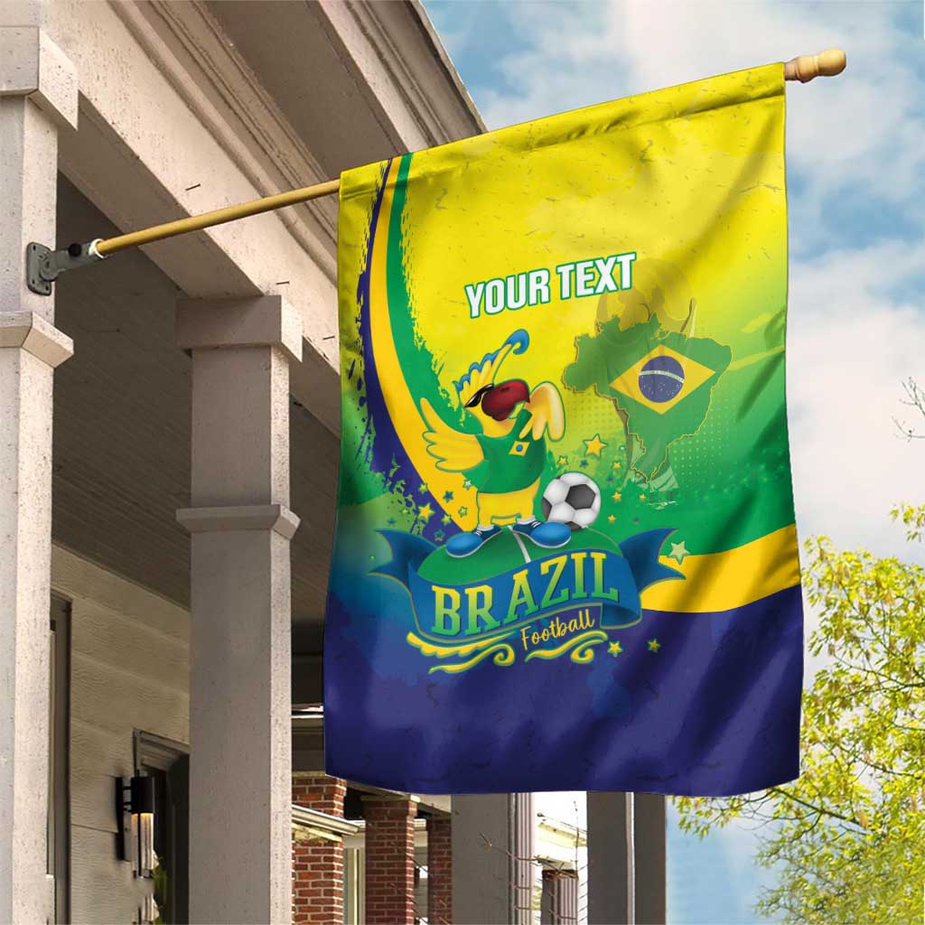 Brazil Football 2026 Custom Garden Flag Come On Selecao Brasil Parrot Mascot