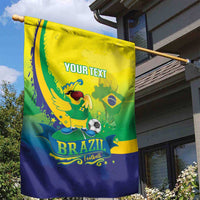 Brazil Football 2026 Custom Garden Flag Come On Selecao Brasil Parrot Mascot