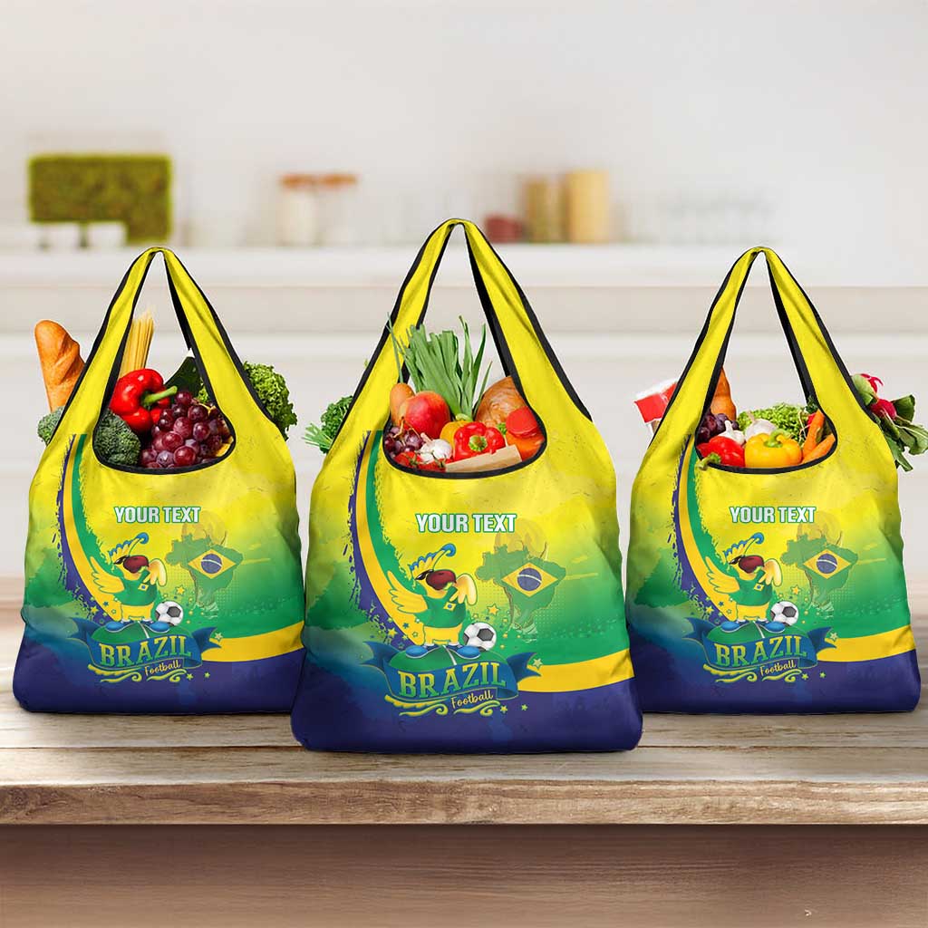 Brazil Football 2026 Custom Grocery Bag Come On Selecao Brasil Parrot Mascot
