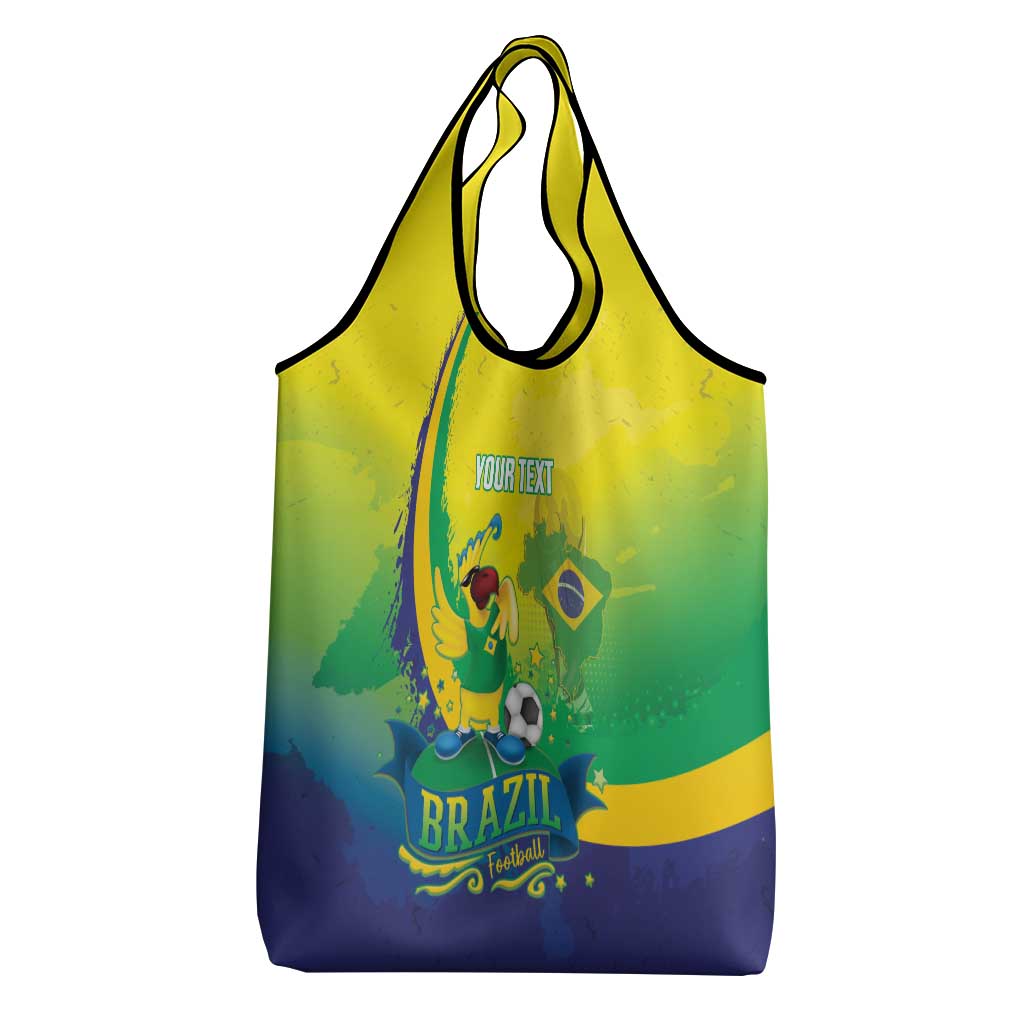 Brazil Football 2026 Custom Grocery Bag Come On Selecao Brasil Parrot Mascot