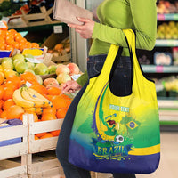 Brazil Football 2026 Custom Grocery Bag Come On Selecao Brasil Parrot Mascot