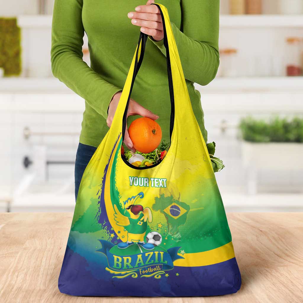 Brazil Football 2026 Custom Grocery Bag Come On Selecao Brasil Parrot Mascot
