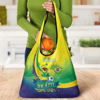 Brazil Football 2026 Custom Grocery Bag Come On Selecao Brasil Parrot Mascot