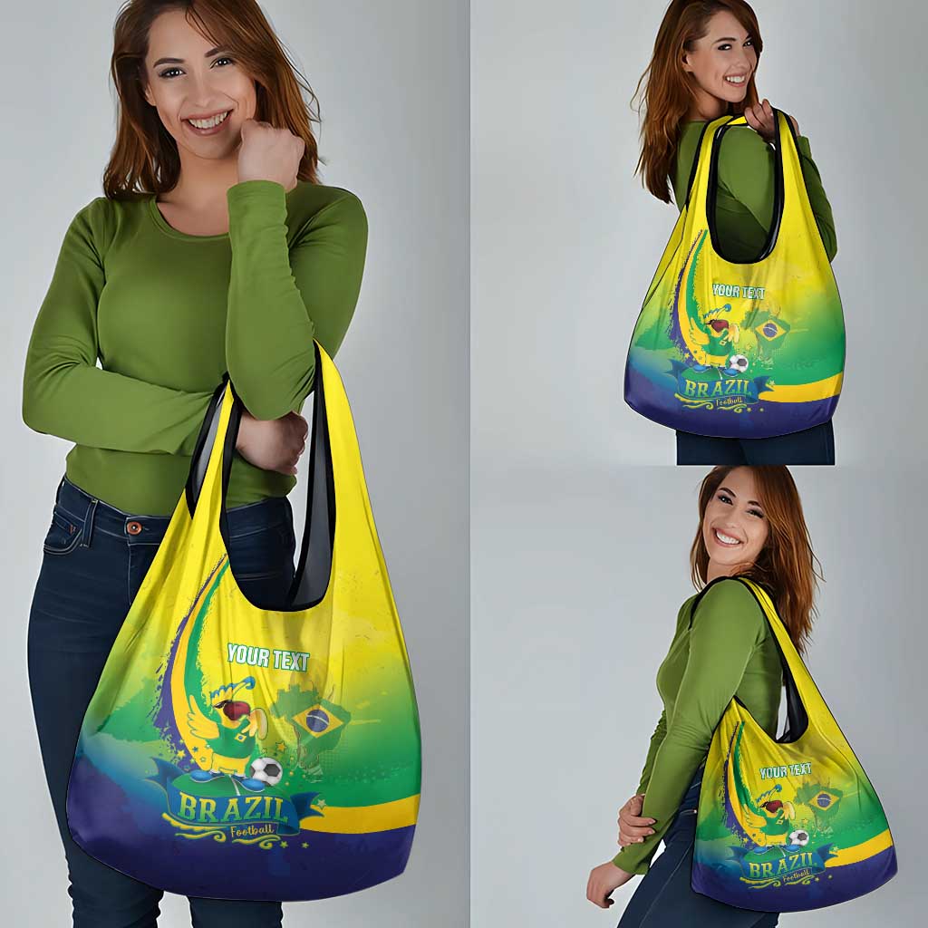 Brazil Football 2026 Custom Grocery Bag Come On Selecao Brasil Parrot Mascot