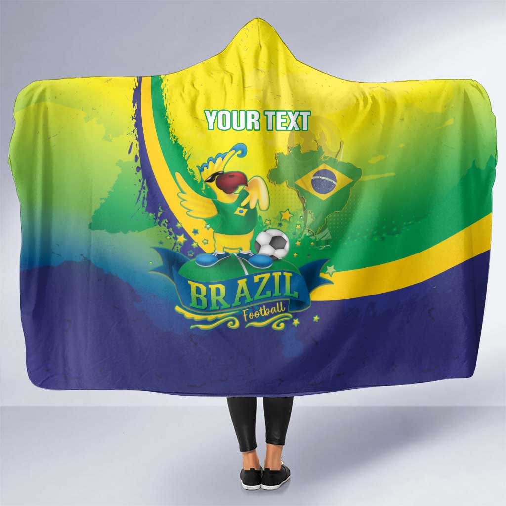 Brazil Football 2026 Custom Hooded Blanket Come On Selecao Brasil Parrot Mascot