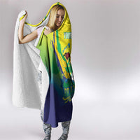 Brazil Football 2026 Custom Hooded Blanket Come On Selecao Brasil Parrot Mascot