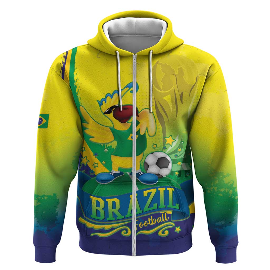Brazil Football 2026 Custom Hoodie Come On Selecao Brasil Parrot Mascot