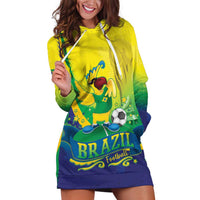 Brazil Football 2026 Custom Hoodie Dress Come On Selecao Brasil Parrot Mascot