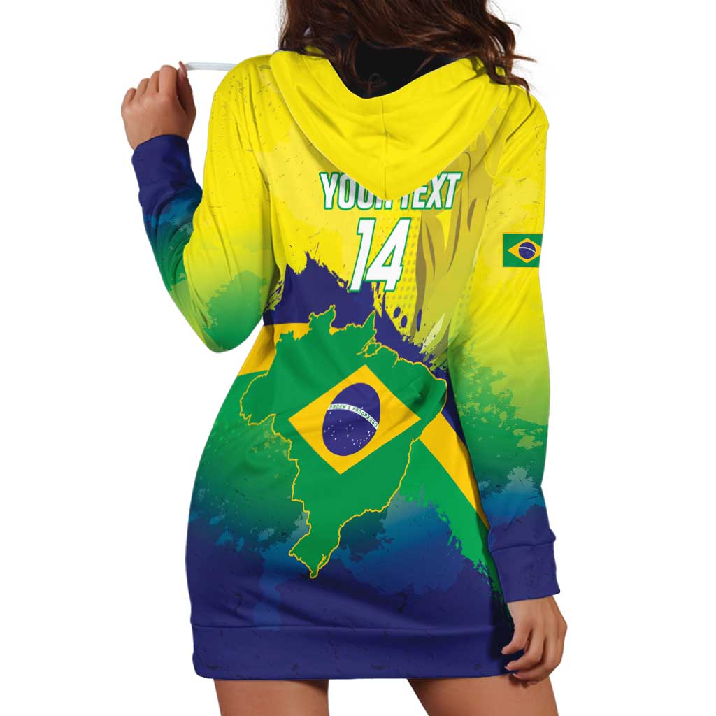 Brazil Football 2026 Custom Hoodie Dress Come On Selecao Brasil Parrot Mascot