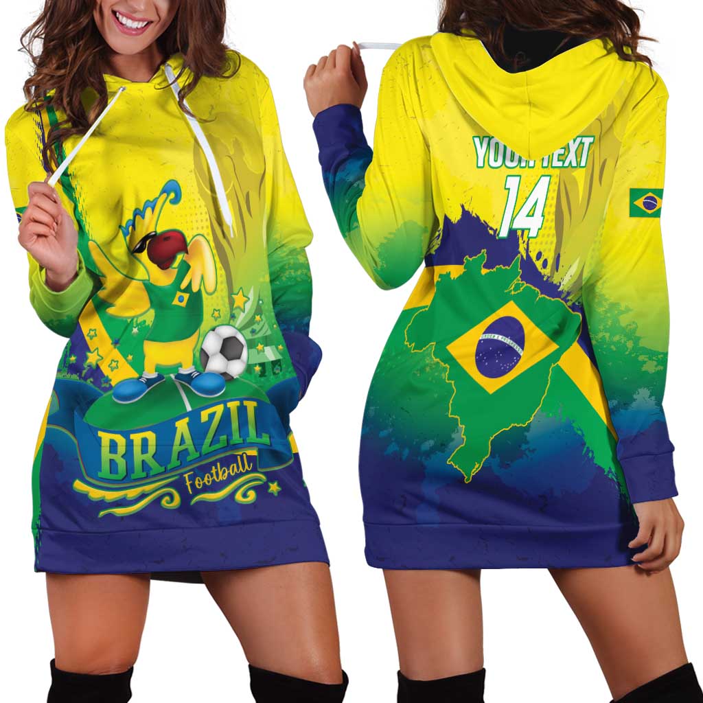 Brazil Football 2026 Custom Hoodie Dress Come On Selecao Brasil Parrot Mascot