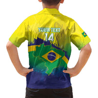 Brazil Football 2026 Custom Kid Hawaiian Shirt Come On Selecao Brasil Parrot Mascot