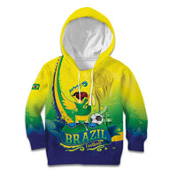 Brazil Football 2026 Custom Kid Hoodie Come On Selecao Brasil Parrot Mascot