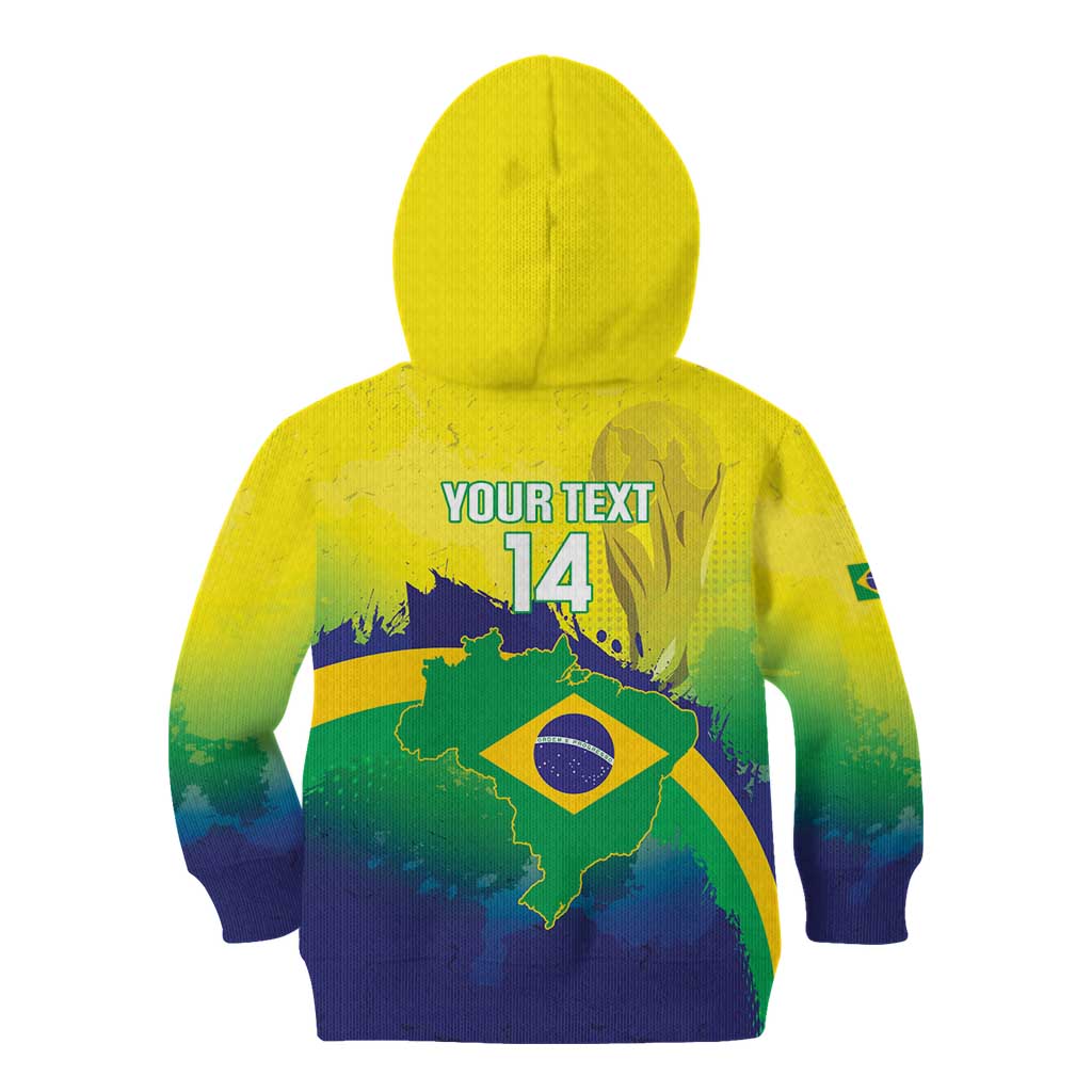 Brazil Football 2026 Custom Kid Hoodie Come On Selecao Brasil Parrot Mascot
