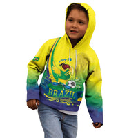 Brazil Football 2026 Custom Kid Hoodie Come On Selecao Brasil Parrot Mascot