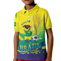 Brazil Football 2026 Custom Kid Polo Shirt Come On Selecao Brasil Parrot Mascot