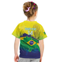 Brazil Football 2026 Custom Kid T Shirt Come On Selecao Brasil Parrot Mascot