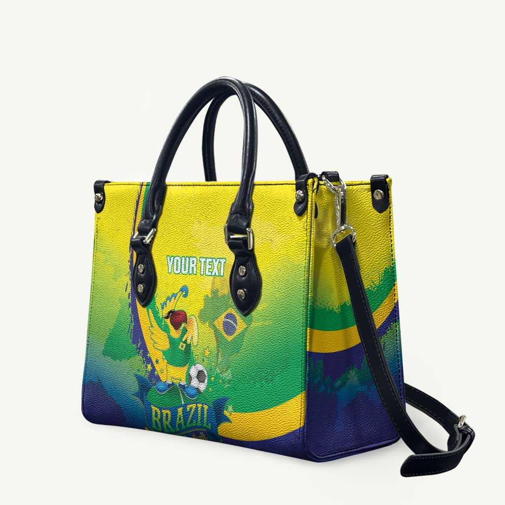 Brazil Football 2026 Custom Leather Bag Come On Selecao Brasil Parrot Mascot
