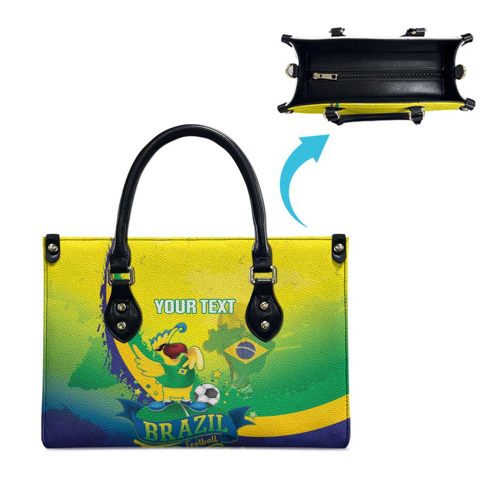 Brazil Football 2026 Custom Leather Bag Come On Selecao Brasil Parrot Mascot