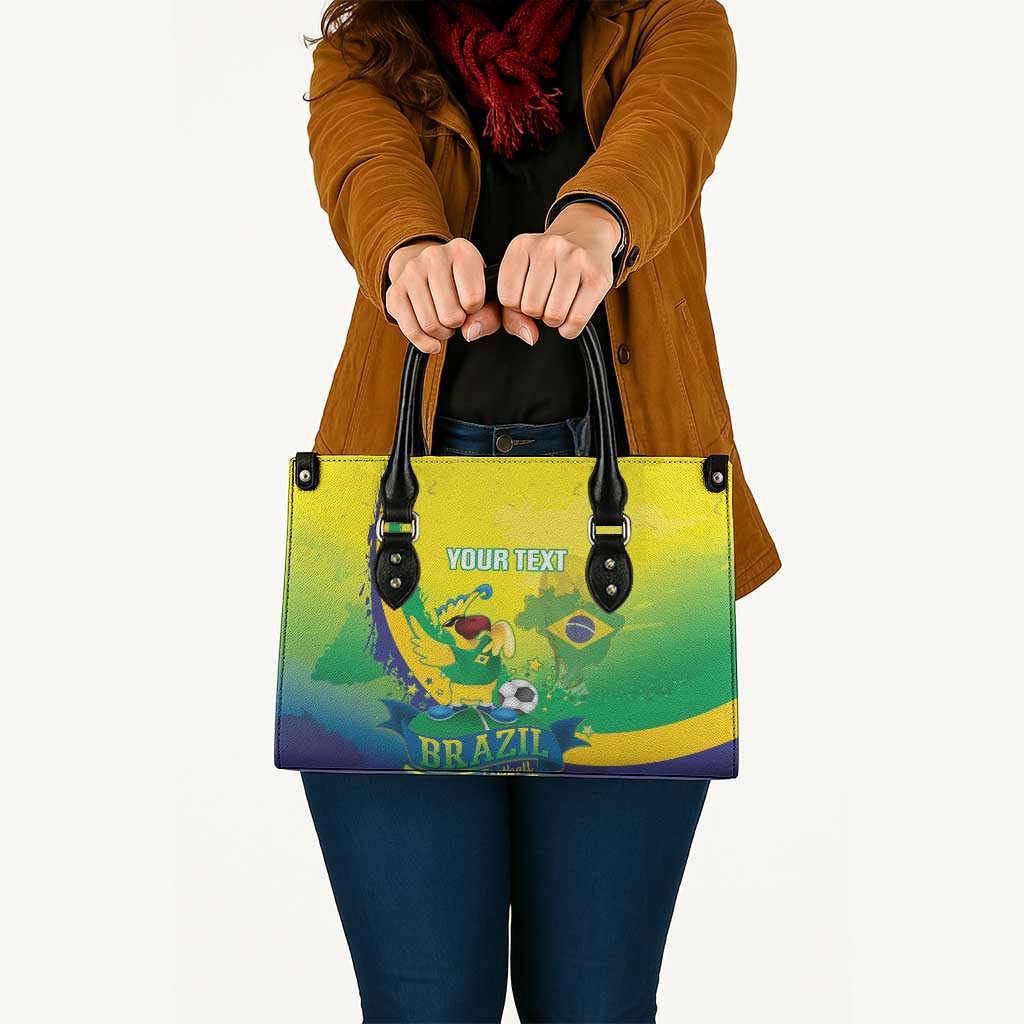 Brazil Football 2026 Custom Leather Bag Come On Selecao Brasil Parrot Mascot