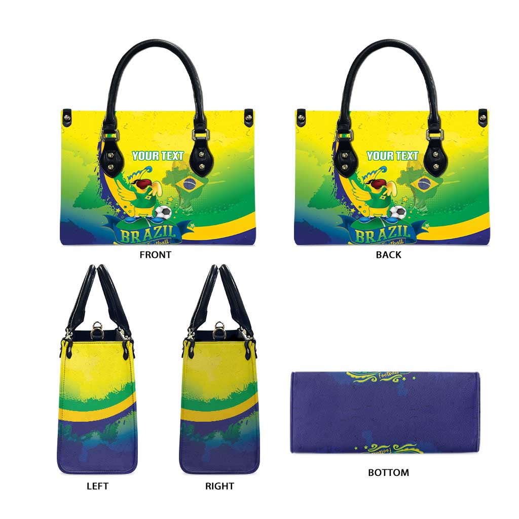 Brazil Football 2026 Custom Leather Bag Come On Selecao Brasil Parrot Mascot