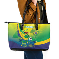 Brazil Football 2026 Custom Leather Tote Bag Come On Selecao Brasil Parrot Mascot