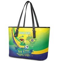 Brazil Football 2026 Custom Leather Tote Bag Come On Selecao Brasil Parrot Mascot