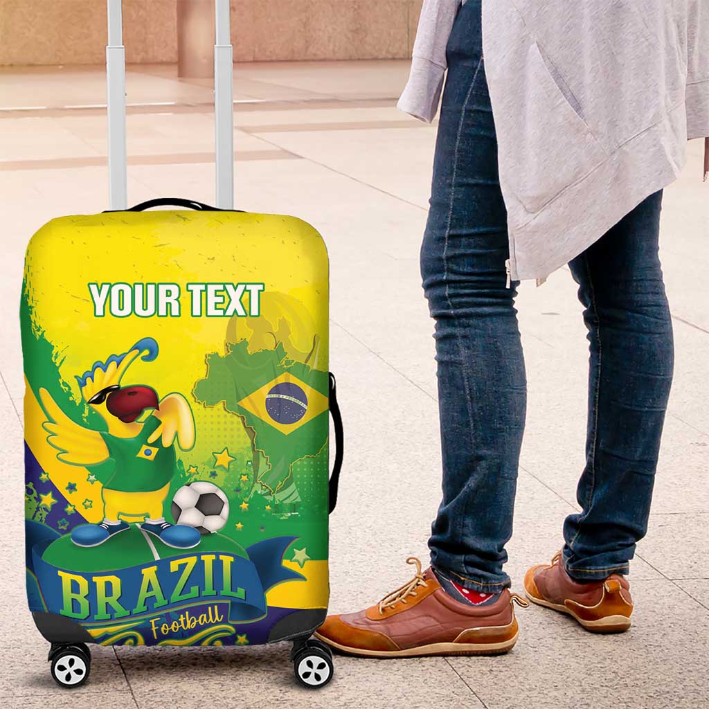 Brazil Football 2026 Custom Luggage Cover Come On Selecao Brasil Parrot Mascot