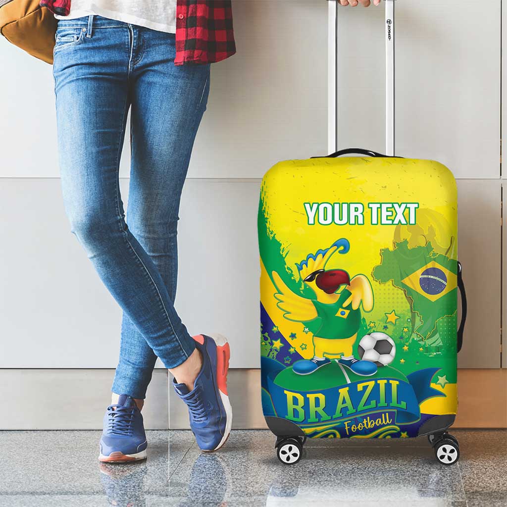 Brazil Football 2026 Custom Luggage Cover Come On Selecao Brasil Parrot Mascot