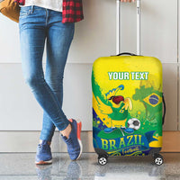 Brazil Football 2026 Custom Luggage Cover Come On Selecao Brasil Parrot Mascot