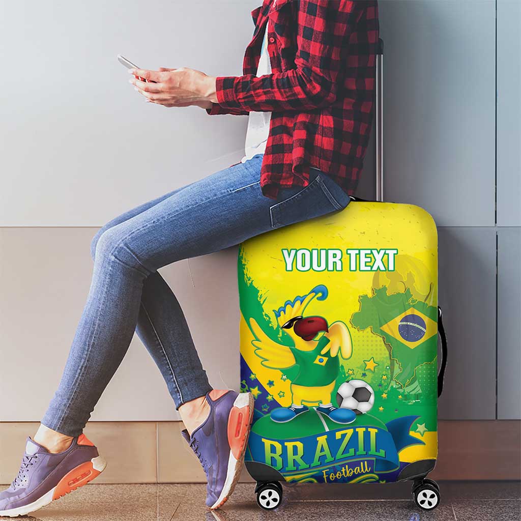 Brazil Football 2026 Custom Luggage Cover Come On Selecao Brasil Parrot Mascot