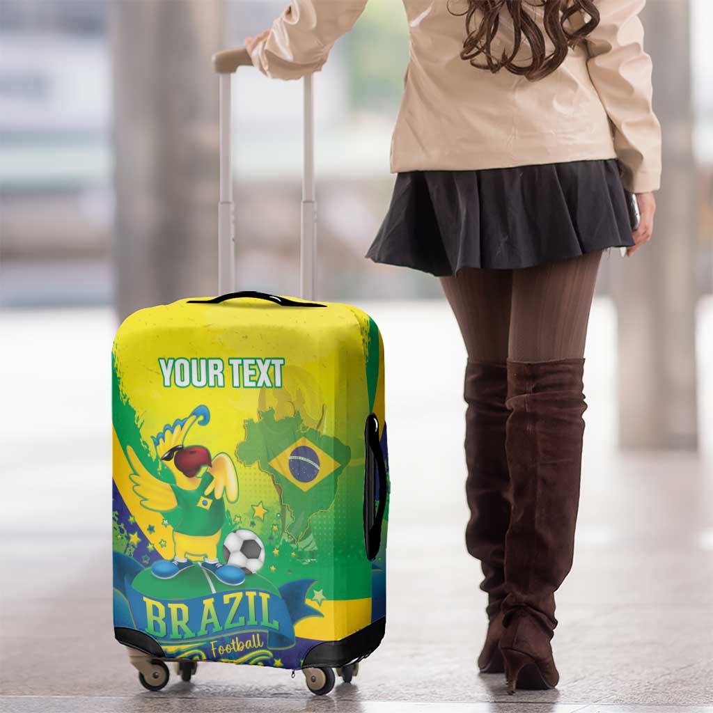 Brazil Football 2026 Custom Luggage Cover Come On Selecao Brasil Parrot Mascot