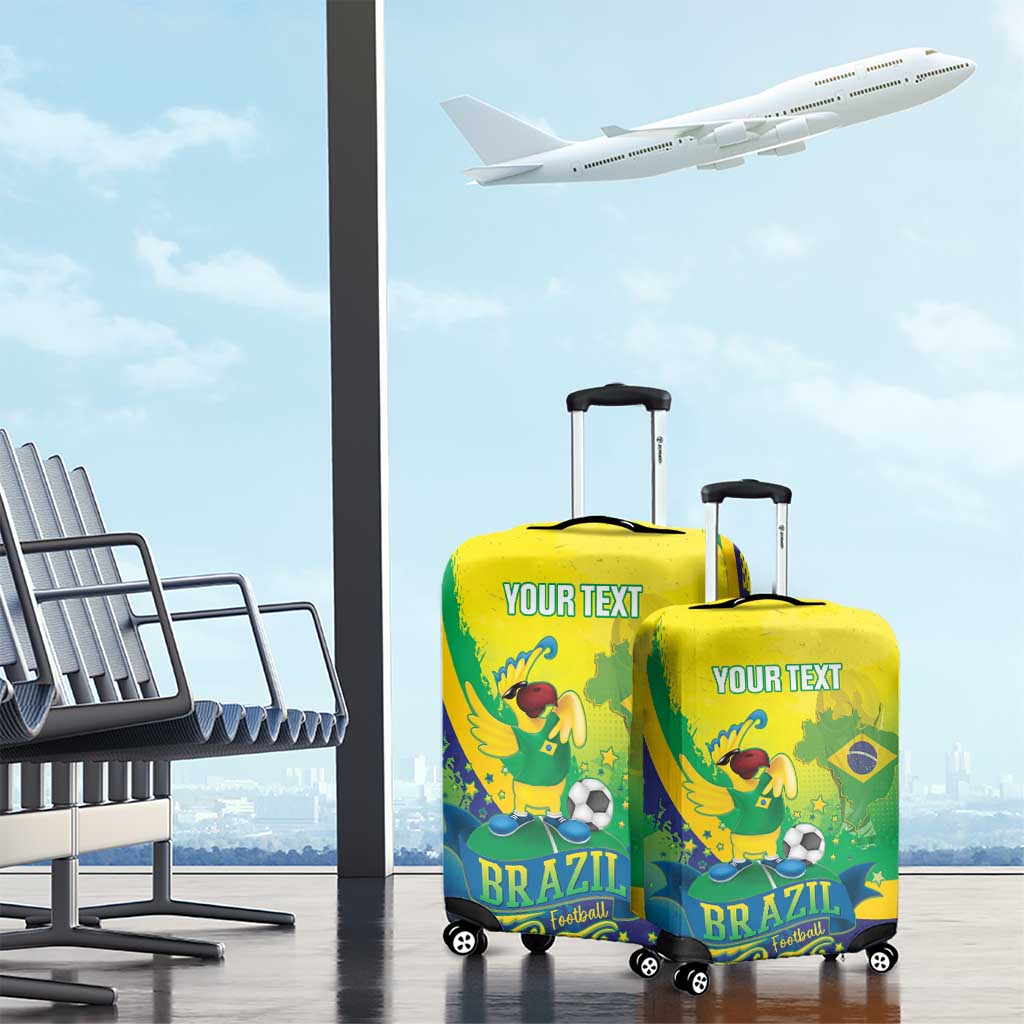 Brazil Football 2026 Custom Luggage Cover Come On Selecao Brasil Parrot Mascot