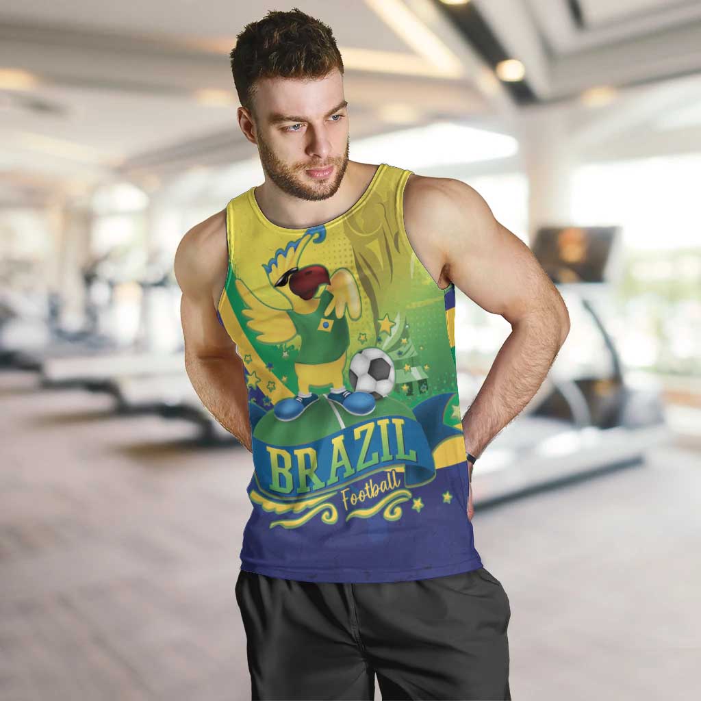 Brazil Football 2026 Custom Men Tank Top Come On Selecao Brasil Parrot Mascot