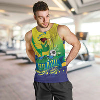 Brazil Football 2026 Custom Men Tank Top Come On Selecao Brasil Parrot Mascot