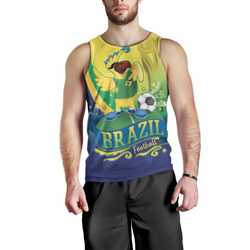 Brazil Football 2026 Custom Men Tank Top Come On Selecao Brasil Parrot Mascot