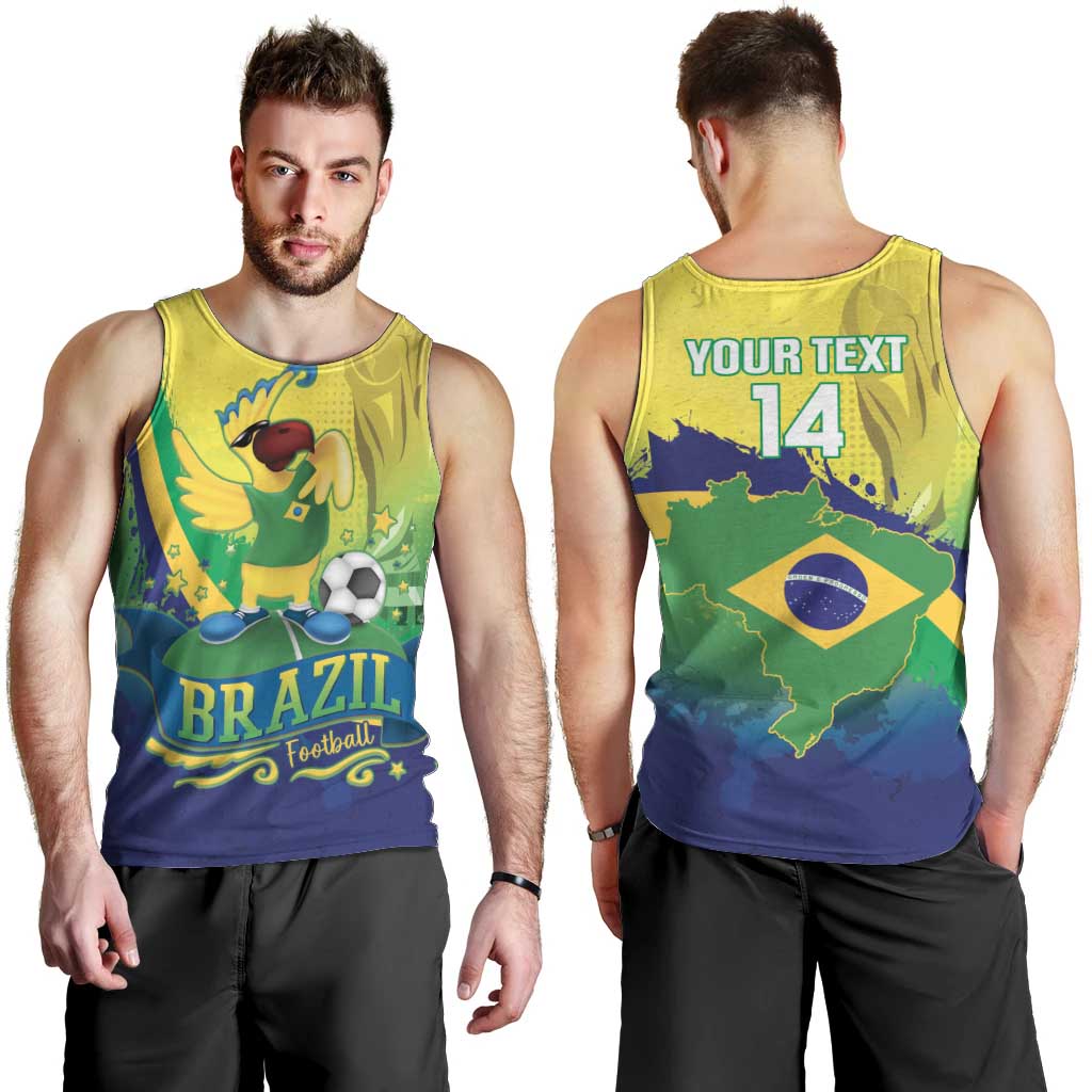 Brazil Football 2026 Custom Men Tank Top Come On Selecao Brasil Parrot Mascot