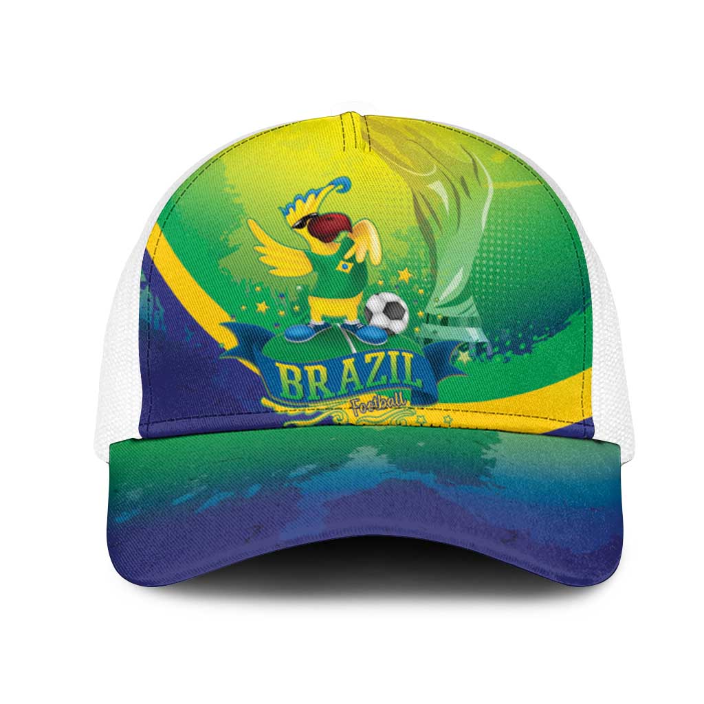 Brazil Football 2026 Mesh Trucker Cap Come On Selecao Brasil Parrot Mascot