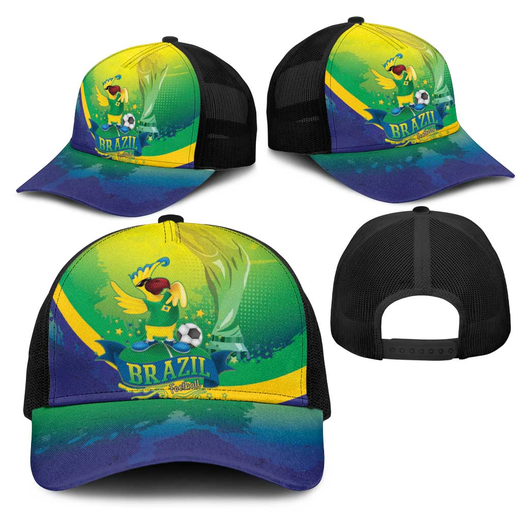 Brazil Football 2026 Mesh Trucker Cap Come On Selecao Brasil Parrot Mascot