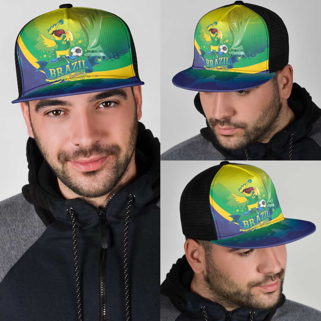 Brazil Football 2026 Mesh Trucker Cap Come On Selecao Brasil Parrot Mascot