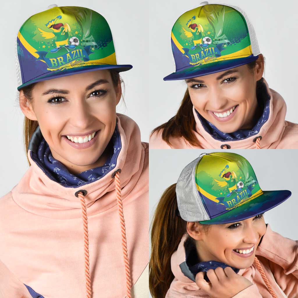 Brazil Football 2026 Mesh Trucker Cap Come On Selecao Brasil Parrot Mascot