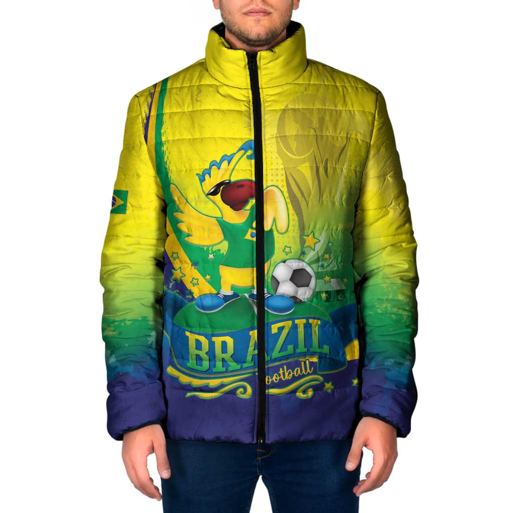 Brazil Football 2026 Custom Padded Jacket Come On Selecao Brasil Parrot Mascot