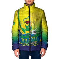 Brazil Football 2026 Custom Padded Jacket Come On Selecao Brasil Parrot Mascot