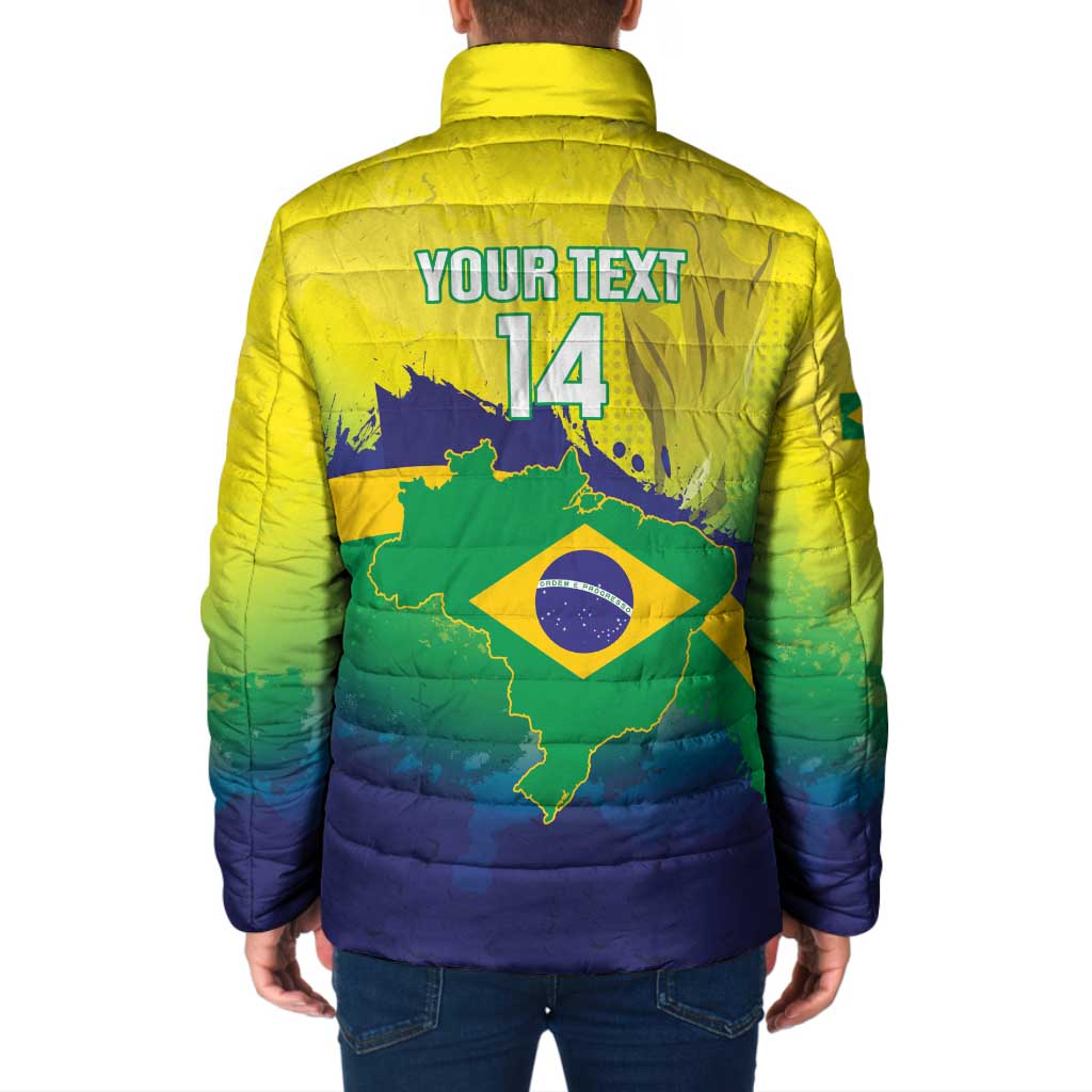 Brazil Football 2026 Custom Padded Jacket Come On Selecao Brasil Parrot Mascot