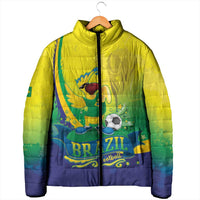 Brazil Football 2026 Custom Padded Jacket Come On Selecao Brasil Parrot Mascot