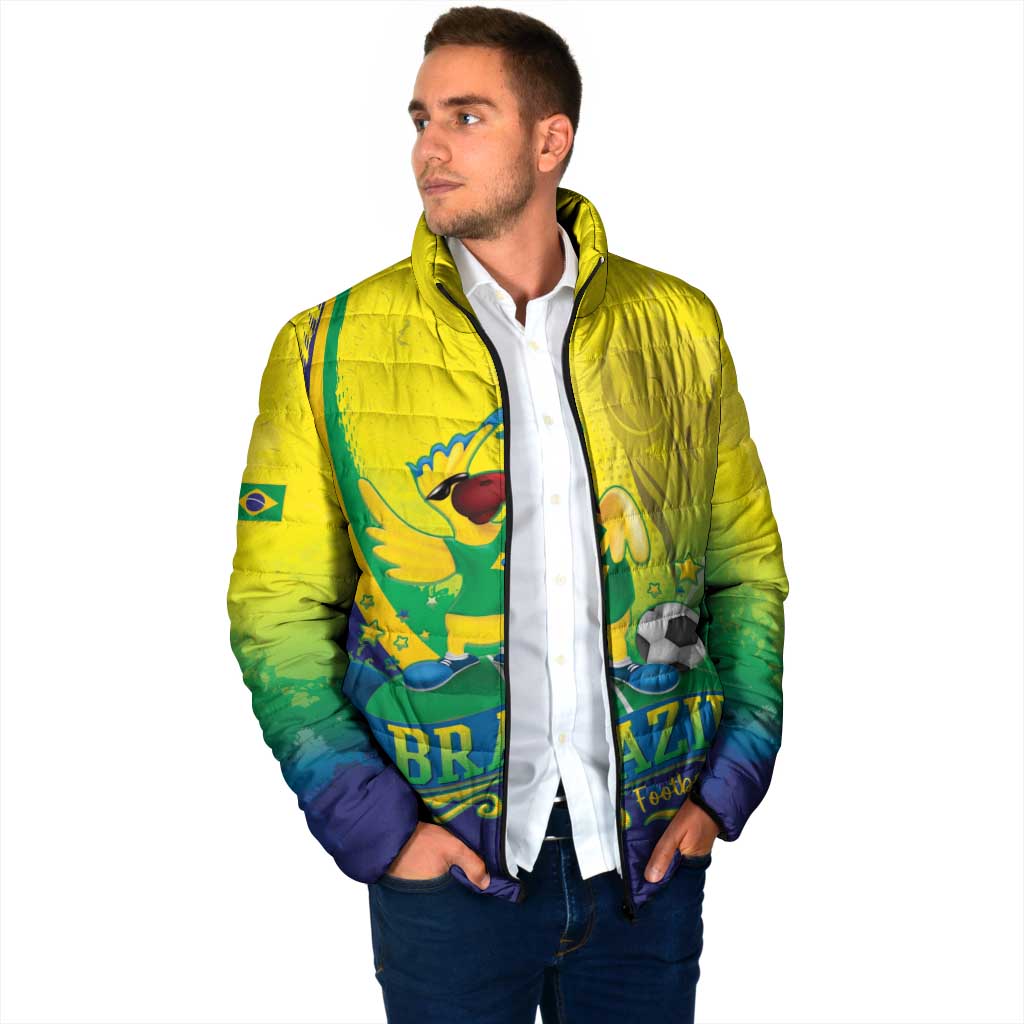 Brazil Football 2026 Custom Padded Jacket Come On Selecao Brasil Parrot Mascot